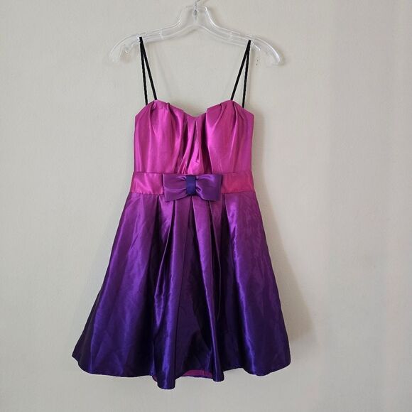 Vintage ROBERTA ombré pink and purple formal strapless mini dress size 3/4 Y2K - Picture 2 of 8